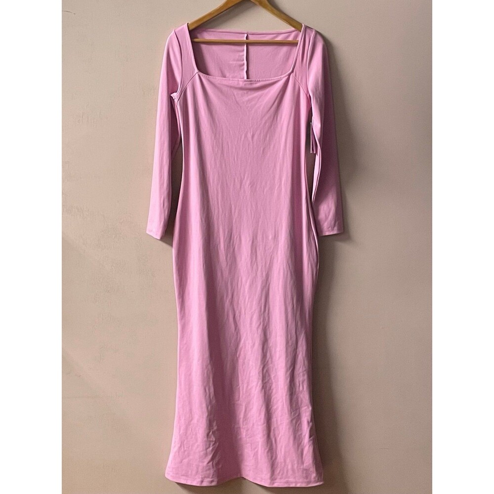 Wild Fable Light Pink Square Neck Long Sleeve Maxi Dress Size M NWT
